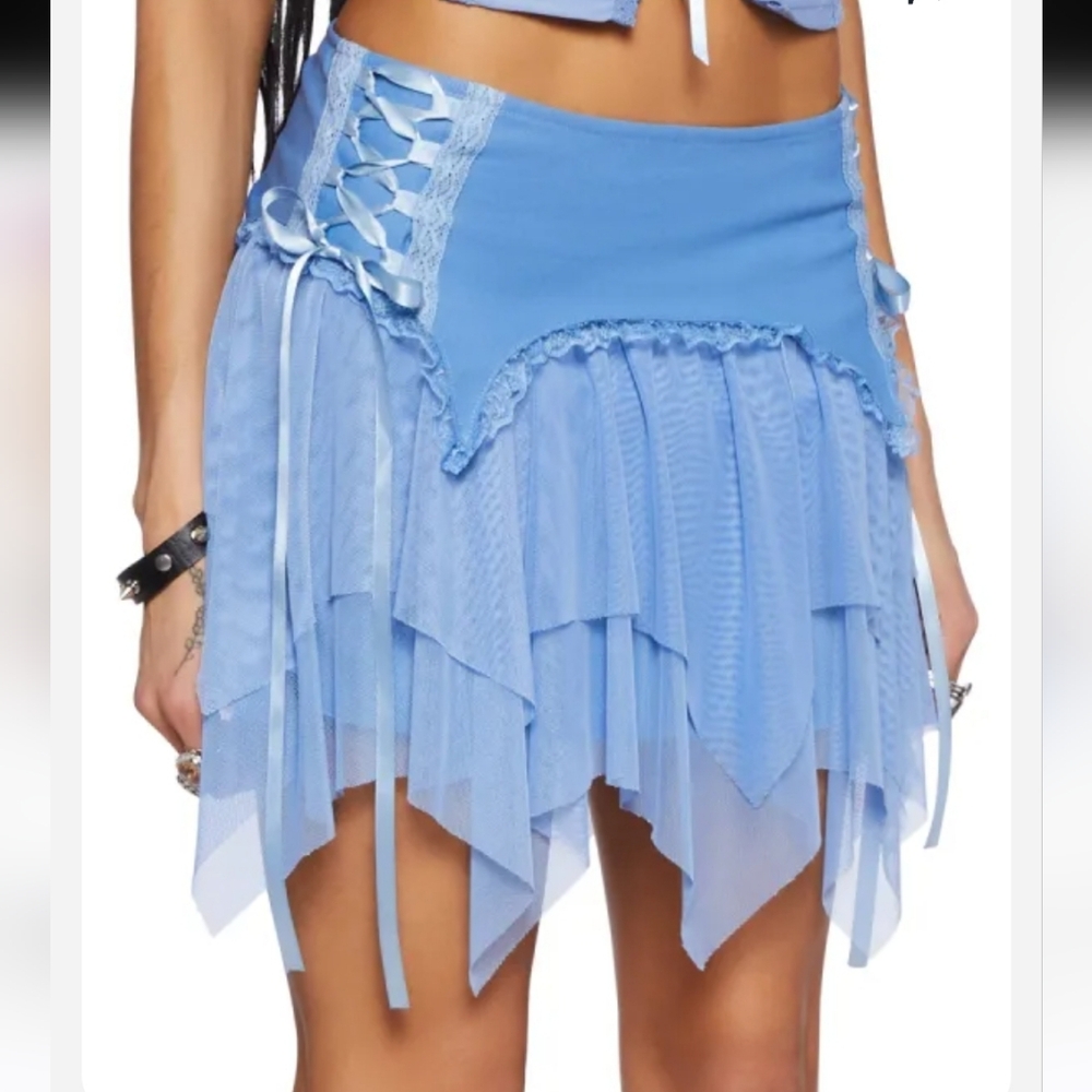 Current Mood Whimsical Fairy Festival Poetic Romance Mini Skirt, Large *Read